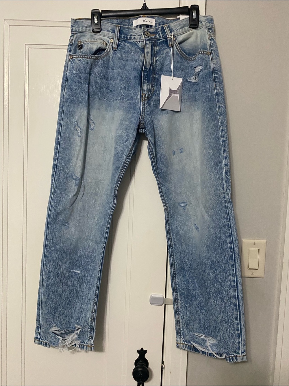 KanCan Light Blue Distressed Straight Leg Jeans